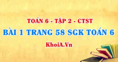 Bài 1 trang 58 SGK Toán 6 Tập 2 Chân trời sáng tạo